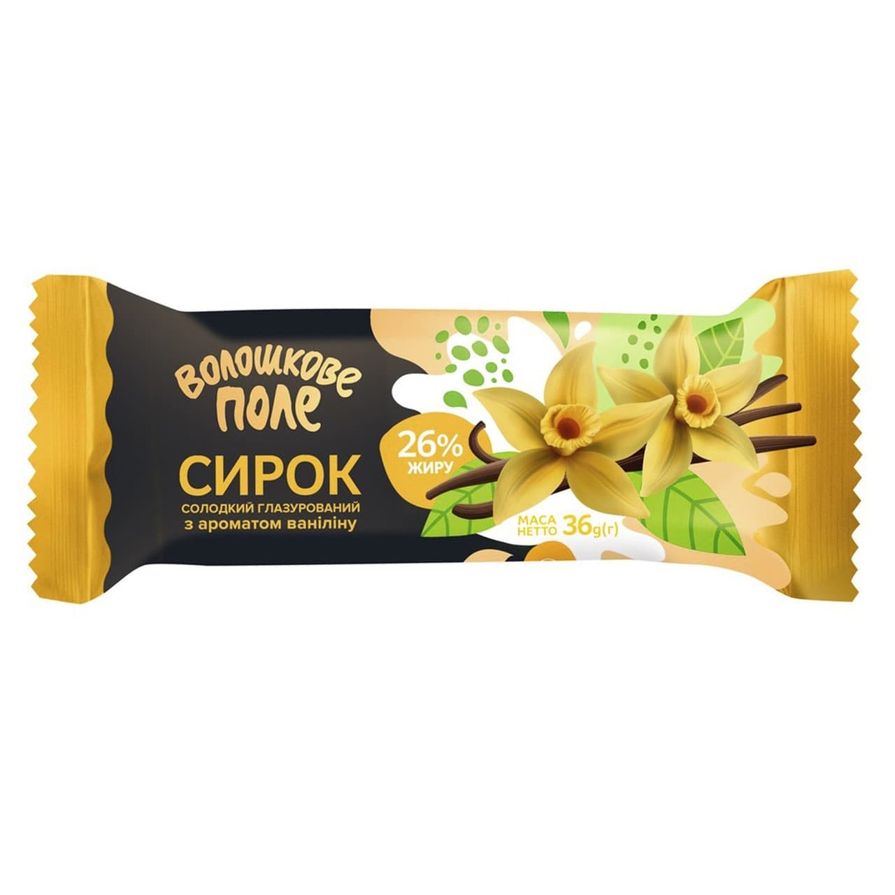 Сирок глазурований Волошкове Поле з ароматом ваніліну 26% 36 г - зображення 1