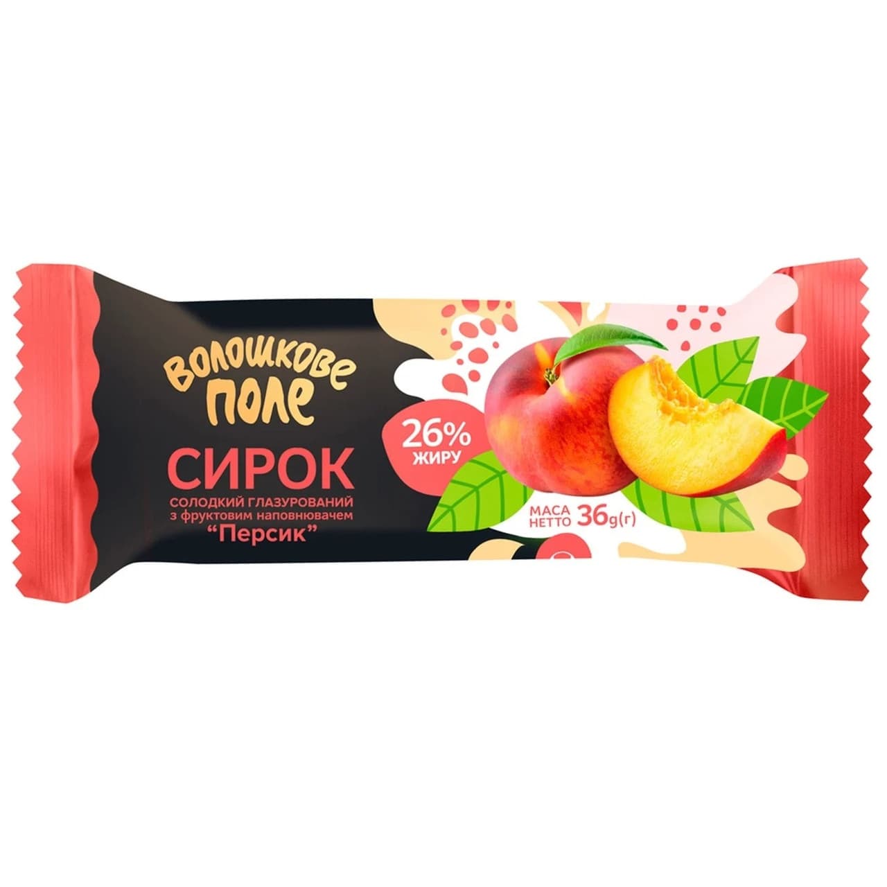 Сирок глазурований Волошкове Поле Персик 26% 36 г - зображення 1