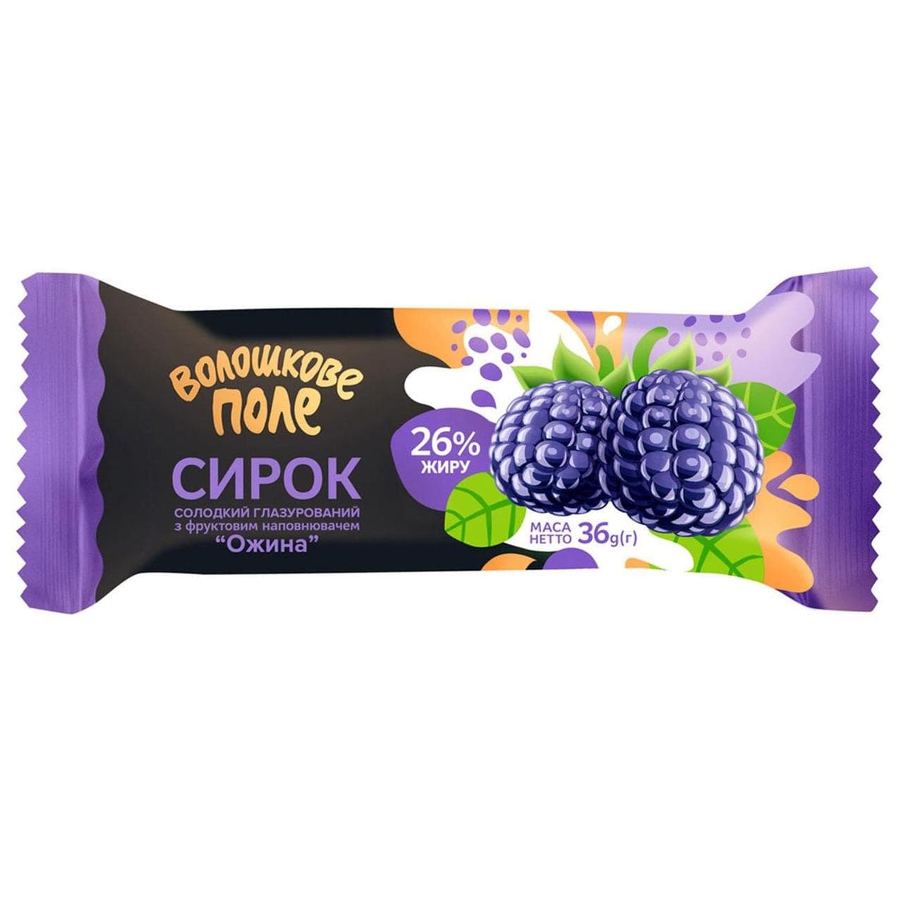 Сирок глазурований Волошкове Поле Ожина 26% 36 г 36 г - зображення 1