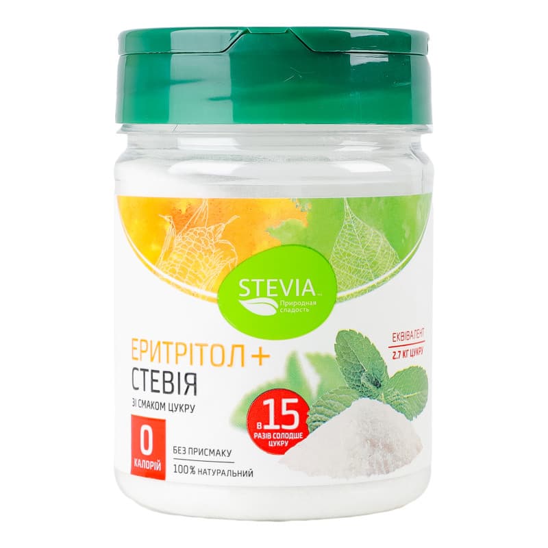 Еритрітол + Стевія Stevia 180 г - зображення 1