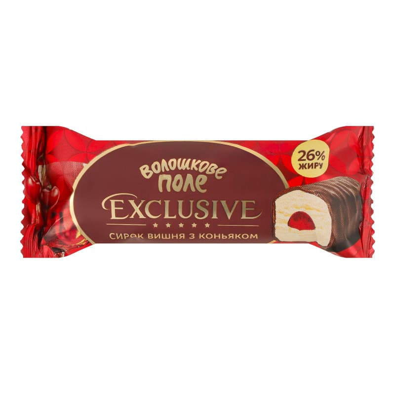 Сирок глазурований Волошкове Поле Exclusive Вишня-Коньяк 26% 36 г - зображення 1